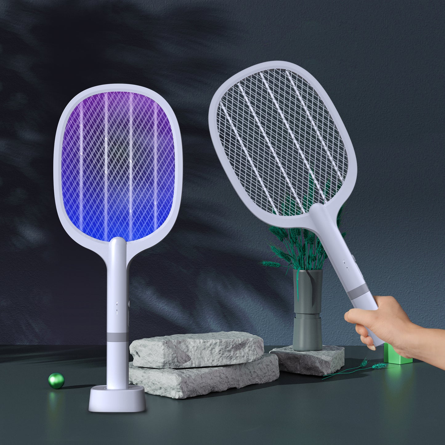 iMirror Bug Zapper Racket, 2 in 1 Rechargeable Electric Fly Swatter 2000mAH (Version 2023.1)