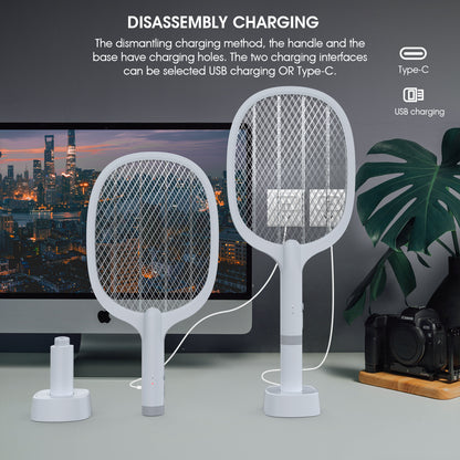 iMirror Bug Zapper Racket, 2 in 1 Rechargeable Electric Fly Swatter 2000mAH (Version 2023.1)