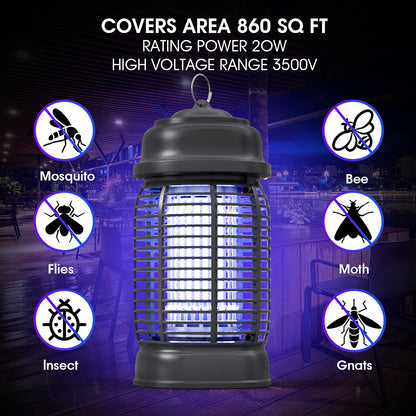 iMirror Electric Waterproof Bug Zapper for Indoor and Outdoor - 20W